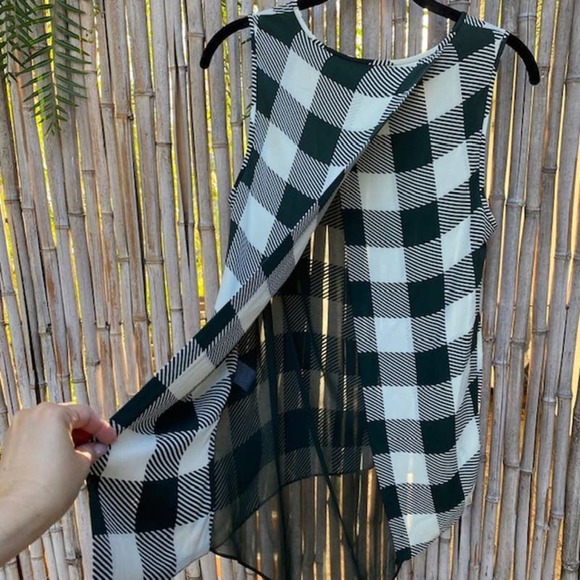 RAG & BONE Checkered Silk Blouse Tank sz Medium - Picture 3 of 14